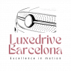 Logo with stylized car grille and text Luxedrive Barcelona: Excellence in motion.